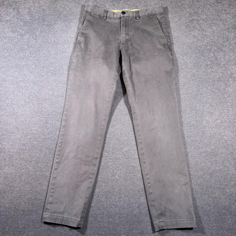 Banana Republic Chino Pants Mens 30x30 Gray Slim Fit Cotton Blend Casual Pant